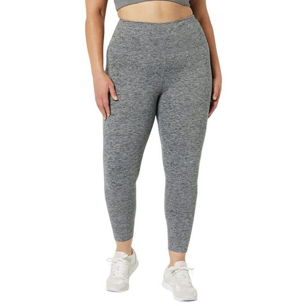 New Women Yoga Leggings 1X heather grey high waist - Picture 2 of 12